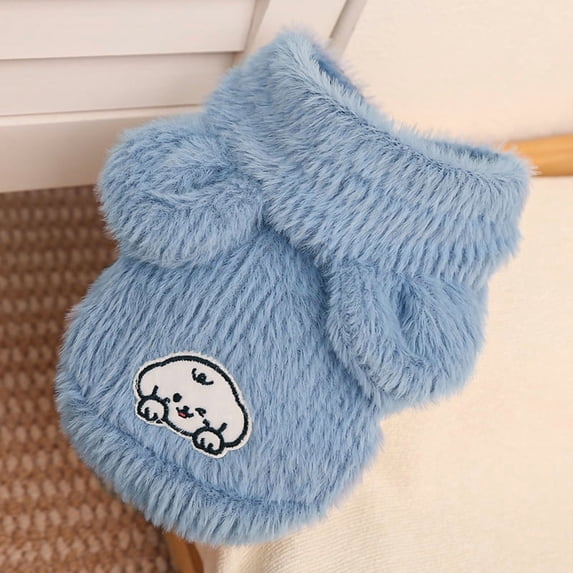 NovaStitch Pet Ribbed Fleece Sweaters Pullover Sweatshirt for Small Dogs Cat Puppy Warm Winter Clothes Blue 4XL