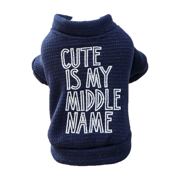 NovaStitch Puppy Sweater for Small Dogs Clothes Warm Winter Cat Clothe Pet Sweatshirt Letter Print Knitwear Dog Clothes Dark Blue S