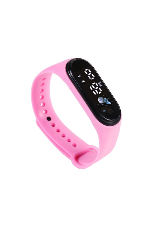 Smart LED Digital Watch with Cartoon Theme, Electronic Wristwatch Display Time Date Month, Fashion Digital Bracelet Watch for Daily Wear - Pink