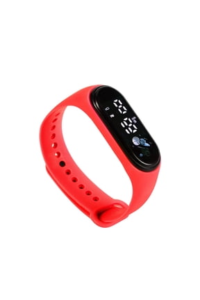 Small Watch LED Digital Watch Men with Cartoon Theme, Electronic Wristwatch Display Time Date Month, Fashion Digital Bracelet Watch for Women Daily Wear - Red