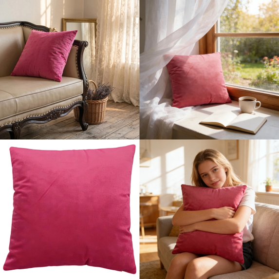 NovaStitch Solid Velvet Throw Pillow Cover, Soft Luxury Decorative Square Cushion Case with Hidden Zipper for Sofa Couch Bedroom Multiple Sizes Home Decor