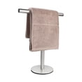 thumbnail image 1 of NovaStitch Standing Hand Towel Holder, Bathroom Shelf T-Shape Towel Rack Stand, Stainless Steel Towel Bar for Bathroom Kitchen Vanity Countertop, Nickel - silver round bottom, 1 of 7