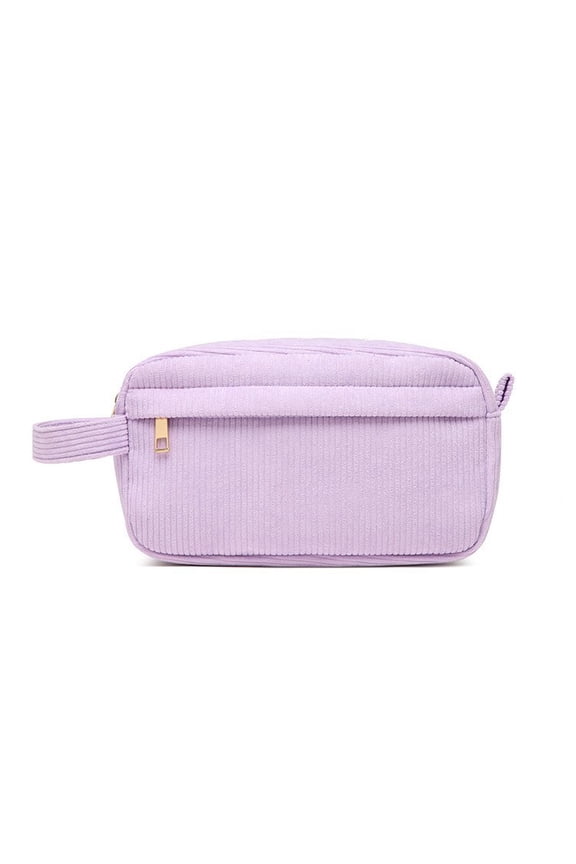 Thick Yarn Handmade Makeup Bag Chunky Knit Pouch Cosmetic Organizer Travel Toiletry Case Pencil Holder in Purple