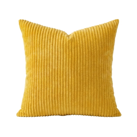 NovaStitch Vertical Striped Corduroy Throw Pillow Cover 20x20 Inch Solid Color Textured Decorative Square Cushion Case with Hidden Zipper for Sofa Couch Bedroom Home Decor