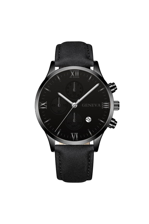 Watches for Men Ultra Thin Large Face Casual Day Watch Leather Band Japan Quartz Movement Analog Display Fashion Daily Wear Gift for Men
