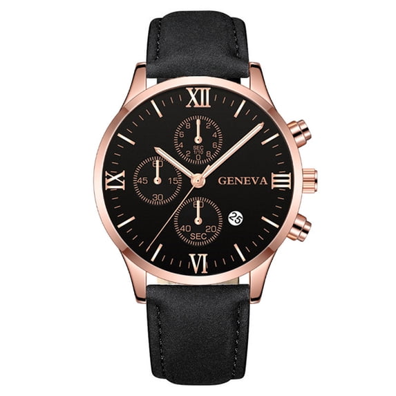NovaStitch Watches for Men Ultra Thin Large Face Casual Day Watch Leather Band Japan Quartz Movement Analog Display Fashion Daily Wear Gift for Men