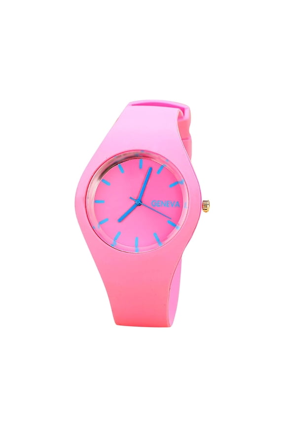 Watches for Women Sport Watch Candy Color Silicone Band Casual Quartz Analog Luminous for Daily Wear Birthday Gift - Pink