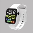 thumbnail image 1 of NovaStitch Week Display Waterproof Sport Wristband for School Teens, Digital Electronic Watch with Date Time, Casual Silicone Wrist Watch for Students - White, 1 of 6