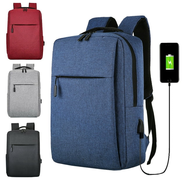 Novaa Bags 16" Slim Casual Waterproof Laptop Backpack with USB Charging Port Navy