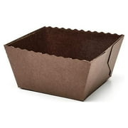Novacart Easybake Brown Square Mold 2-3/8 Inch x 2-3/8 Inch x 1-3/8 Inch High - Pack of 60