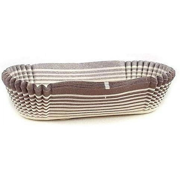Novacart Oval Glassine Paper Condiment Candy Party Cup 4.25" x 1" Bottom, 1" High, Brown-Striped Exterior - Pack of 200