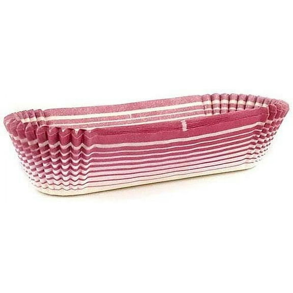Novacart Oval Glassine Paper Condiment Candy Party Cup 4.25" x 1" Bottom, 1" High, Burgundy-Striped Exterior - Pack of 200