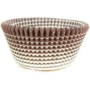 Novacart Round Glassine Paper Condiment Candy Party Cup 1.38" Bottom Diameter x 0.81" High, Brown-Striped Exterior - Pack of 200