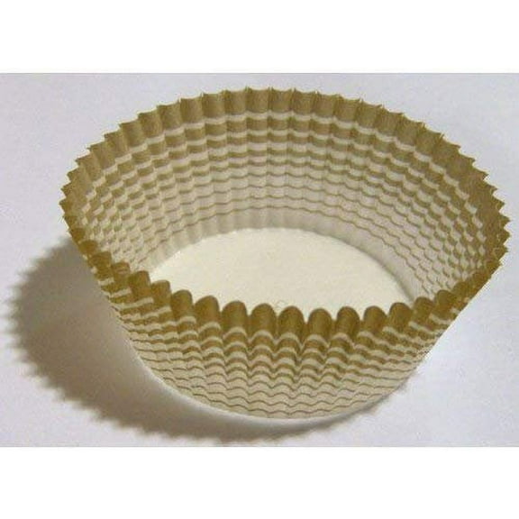 Novacart Round Paper Cup with Gold-Patterned Outside, 2" Base Diameter, 1 3/8" High, Box of 2000 Pieces