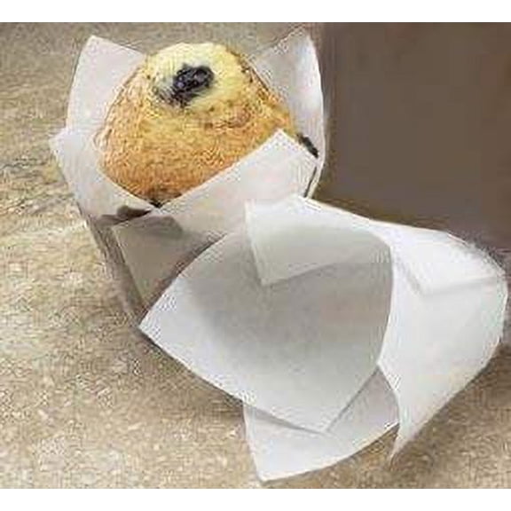 Novacart Tulip Baking Cup, White, 1 Case - 1-1/4" to 2-3/4" High