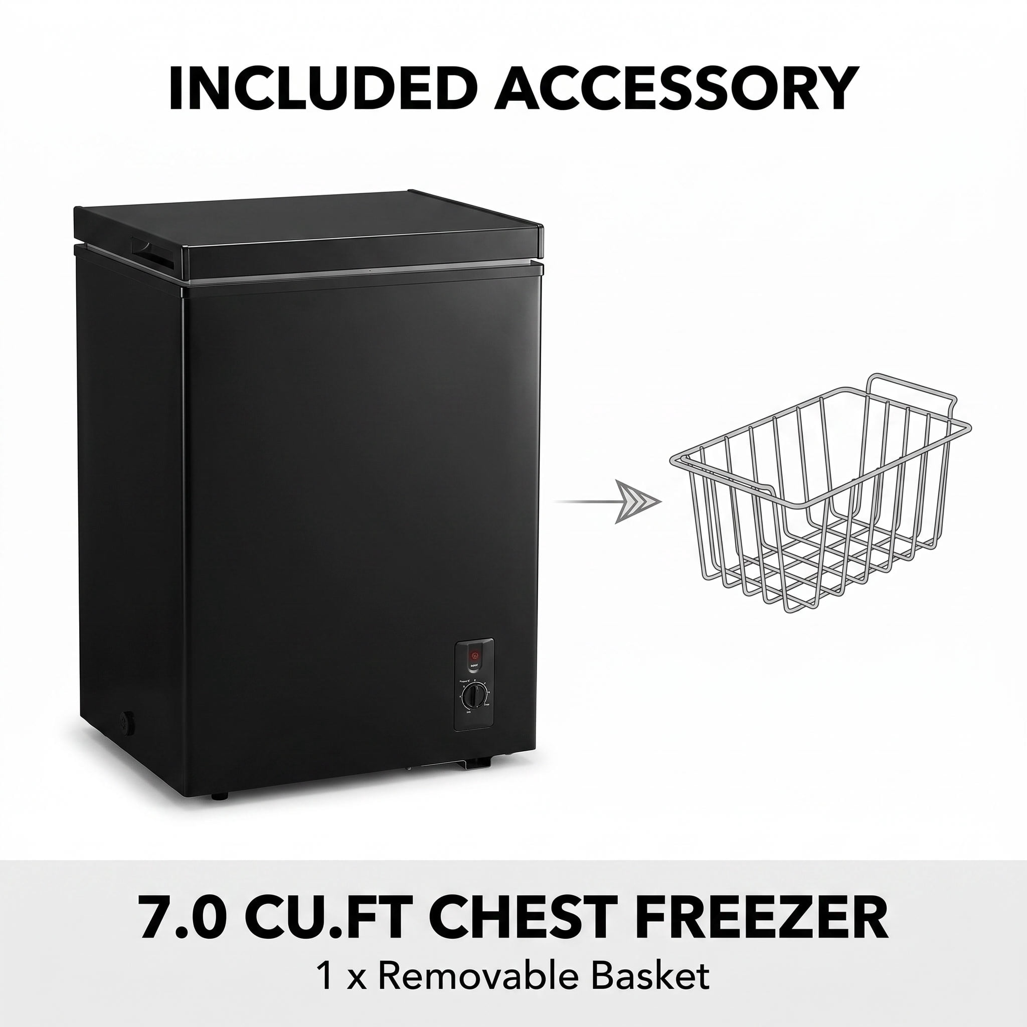 Novadexor 7.0 cu ft Chest Freezer, Deep Freezer for Garage Basement ...