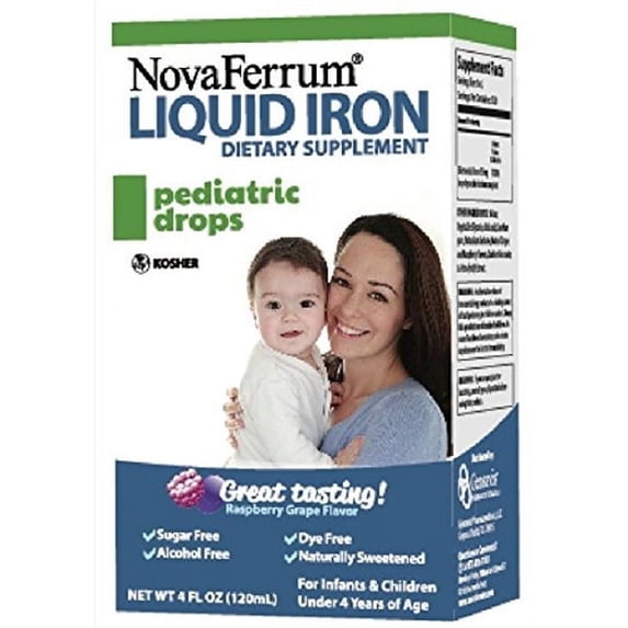Novaferrum Pediatric Drops Liquid Iron Supplement For Infants And Toddlers 4 Oz.