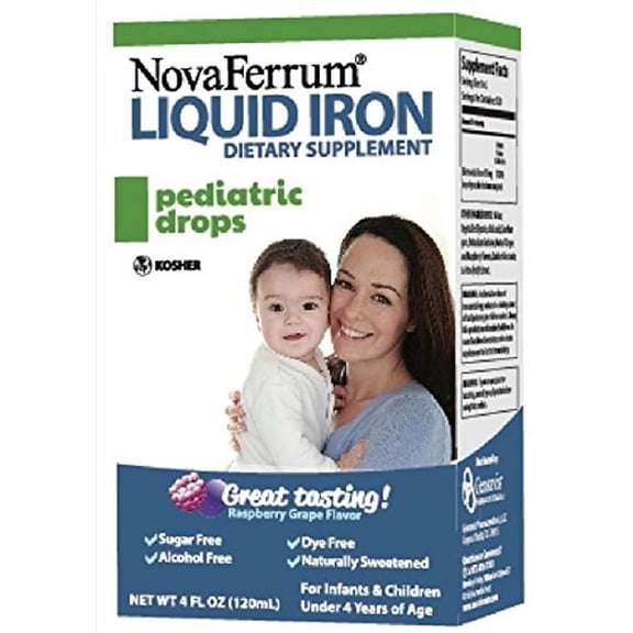 Novaferrum Pediatric Drops Liquid Iron Supplement For Infants And Toddlers 4 Oz.