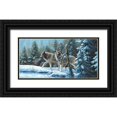 thumbnail image 1 of Novak, Bohuslav 18x11 Black Ornate Wood Framed with Double Matting Museum Art Print Titled - Wolf Brothers in Wintertime, 1 of 4