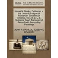thumbnail image 1 of Novak N. Marku, Petitioner, V. the Union & League of Romanian Societies of America, Inc., et al. U.S. Supreme Court Transcript of Record with Supporting Pleadings (Paperback), 1 of 1