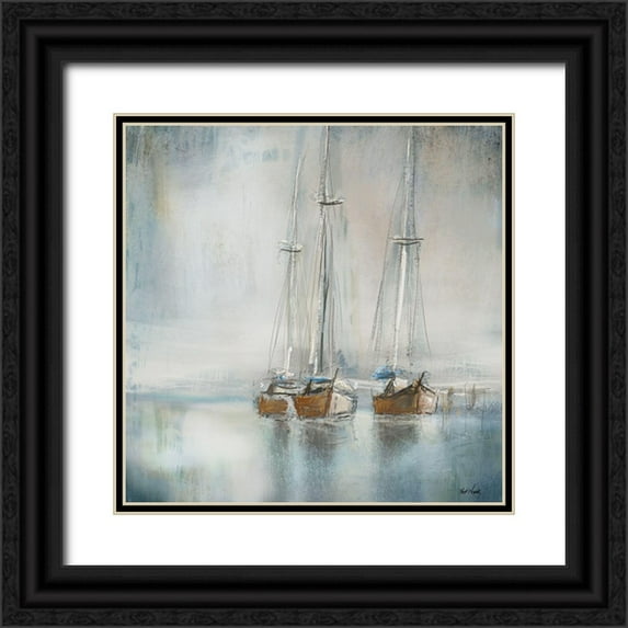 Novak, Rick 12x12 Black Ornate Wood Framed with Double Matting Museum Art Print Titled - Boats I