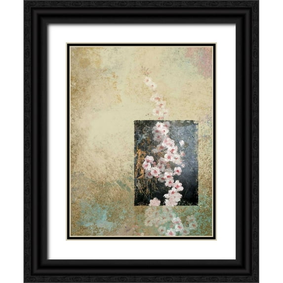 Novak, Rick 12x14 Black Ornate Wood Framed with Double Matting Museum Art Print Titled - Cherry Blossom Abstract IV