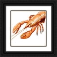 thumbnail image 1 of Novak, Rick 15x15 Black Ornate Wood Framed with Double Matting Museum Art Print Titled - Illustrated Lobster I, 1 of 4