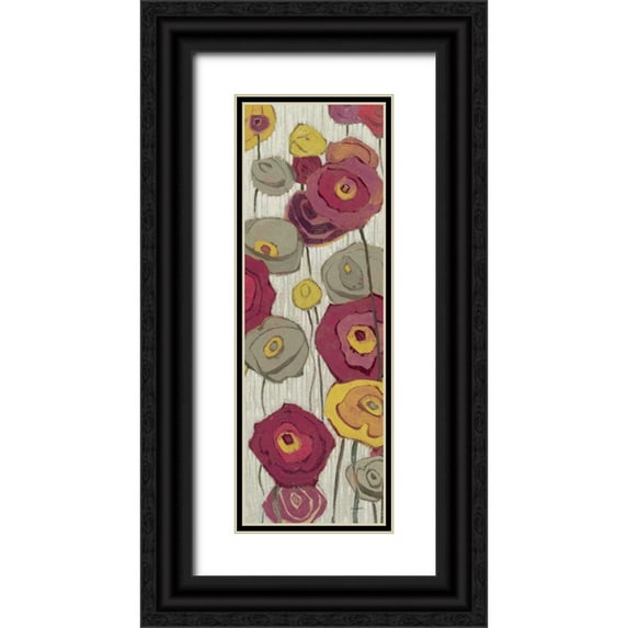 Novak, Shirley 11x24 Black Ornate Wood Framed with Double Matting Museum Art Print Titled - Lemongrass in Plum Panel II