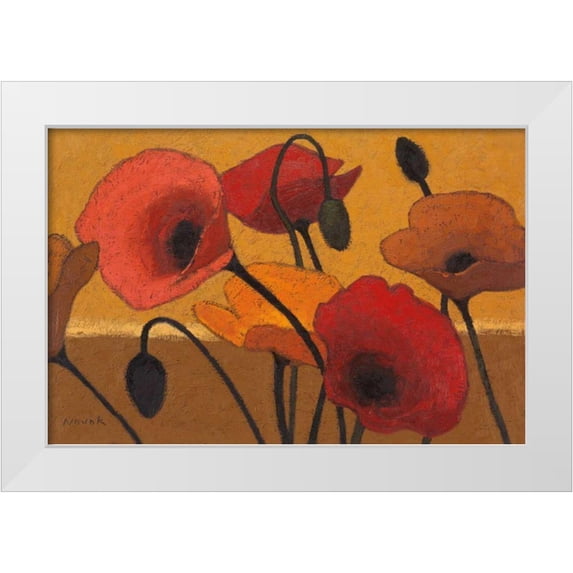 Novak, Shirley 14x11 White Modern Wood Framed Museum Art Print Titled - Poppy Curry III
