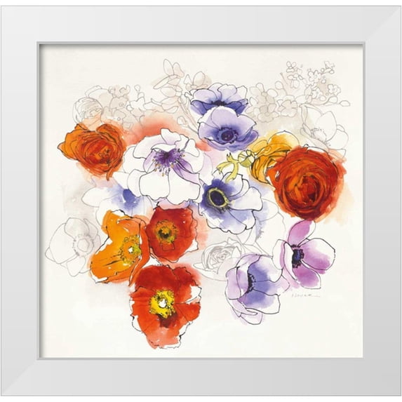 Novak, Shirley 15x15 White Modern Wood Framed Museum Art Print Titled - Spring Fleurs