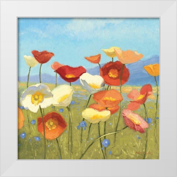 Novak, Shirley 20x20 White Modern Wood Framed Museum Art Print Titled - Springtime Meadow II