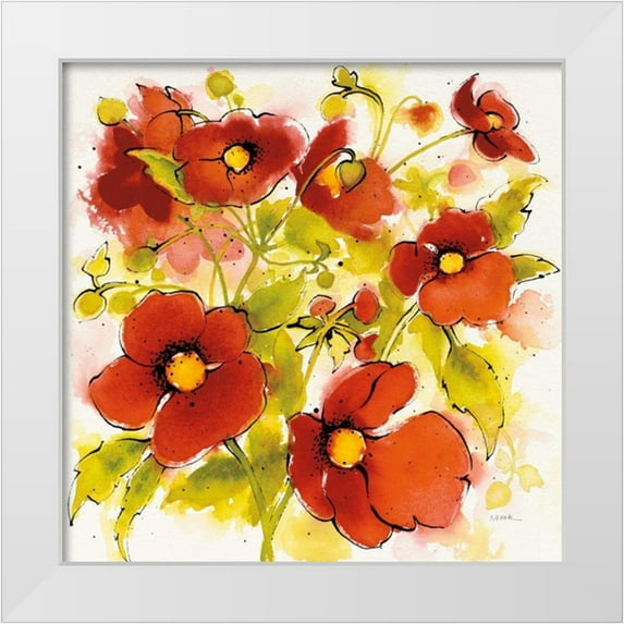 Novak, Shirley 20x20 White Modern Wood Framed Museum Art Print Titled - Wild Meadow I