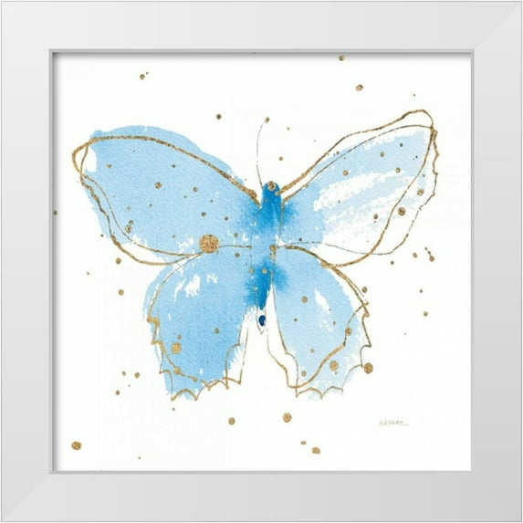 Novak, Shirley 26x26 White Modern Wood Framed Museum Art Print Titled - Gilded Butterflies III