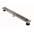 thumbnail image 1 of Novalinea ZA Linear Shower Drain - 30 Inch Brick Pattern - Brushed Stainless Steel - Hair Strainer - Leveling Feet - Threaded Adapter - Sleek and Modern Design, 1 of 7