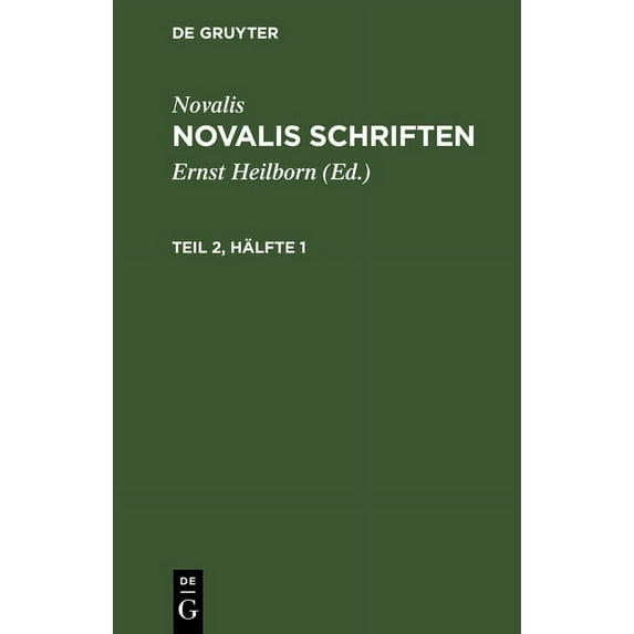 Novalis Schriften, (Hardcover)
