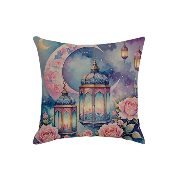 Novamily Spring Throw Pillow Covers 18"x18" Vintage Celestial Moon Flannel Decorative Pillow Covers