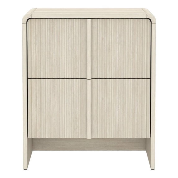 Novara Contemporary 22" Nightstand in Whitewashed Oak (2-Drawer)