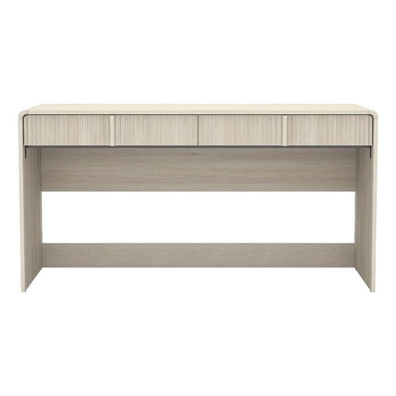 Novara Contemporary 60" Writing Desk in Whitewashed Oak (2-Drawer)