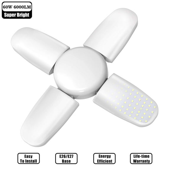 Novashion 13.78” Adjustable Brightness 4-Light Non-Hardwired Ceiling Light with No Glass Shade