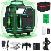 Novashion 16 Line Laser Level Self Leveling Tool, Green Laser Level 4D Cross Line 360? Rotary Measure Tool Remote Control Digital Outdoor Indoor