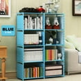 thumbnail image 1 of Novashion 8-Cube Portable Bookcase Organizer, Grey Blue Pink, 1 of 9