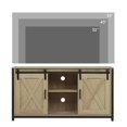 thumbnail image 1 of Novashion Farmhouse Barn Door TV Stand Wood Media Console Storage Cabinet for Flat Screen TV Up to 55" Entertainment Center for Living Room Cornish Oak (TV Cabinet 44x16.7x24"), 1 of 11