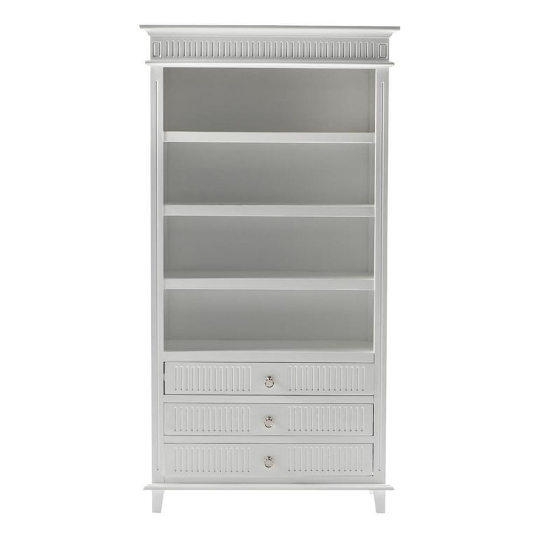 Novasolo Skansen Classic White Bookcase with 3 Drawers