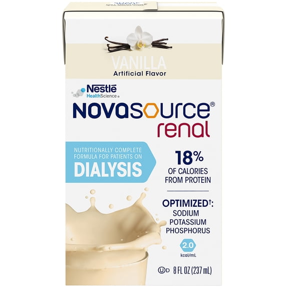 Novasource Renal Nutritionally Complete Formula Vanilla Flavor 8 oz. 27 Carton(s) /Case