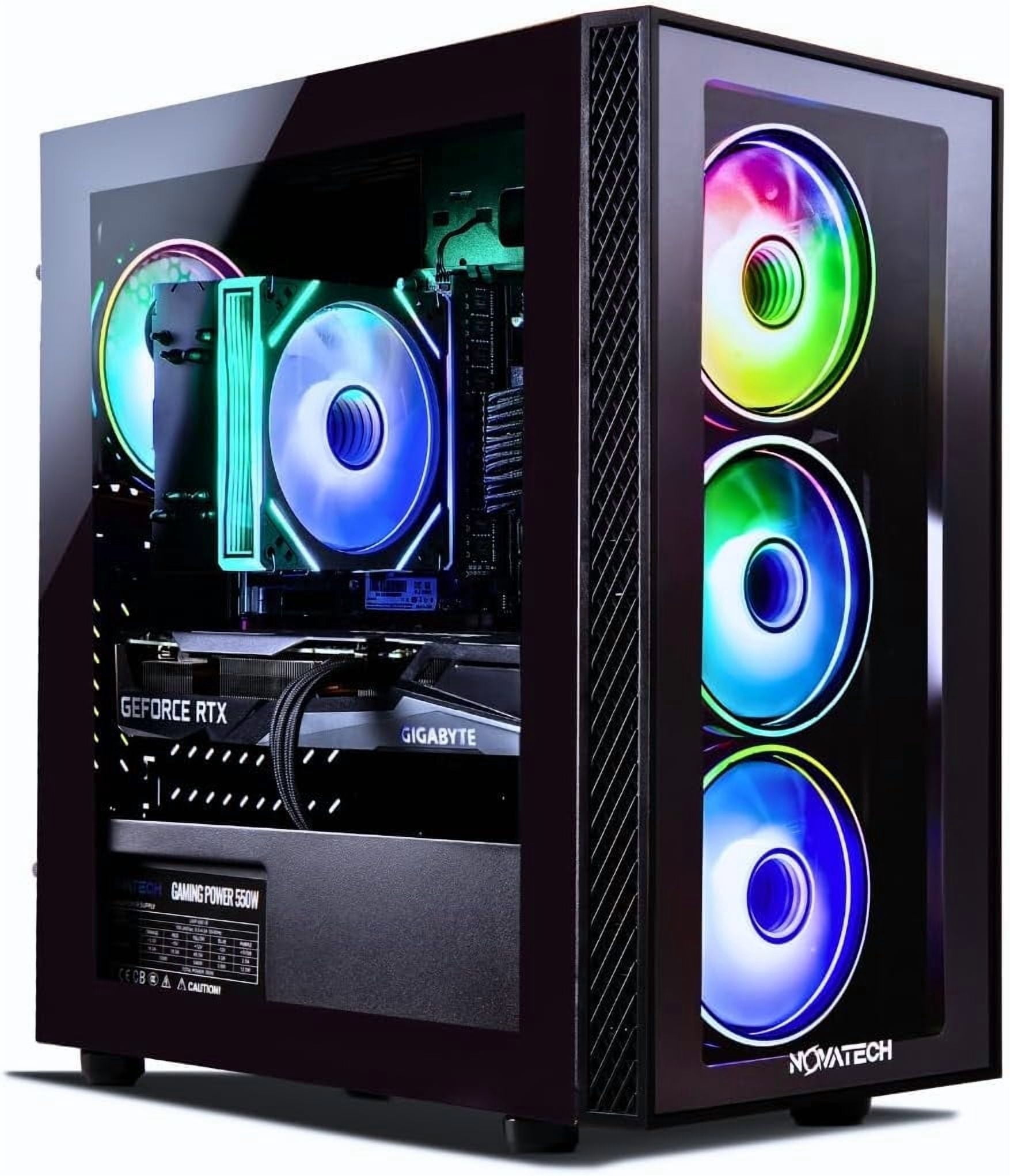 Novatech Phantom Prebuilt Gaming PC Desktop Computer - RX580 8GB - Intel i7 Xeon 3.5GHz - 16GB RAM - 512GB M.2 SSD WiFi/BT, Win 11 - Gaming Computer Tower - Pre Built PC Gaming - 1 Year Warranty