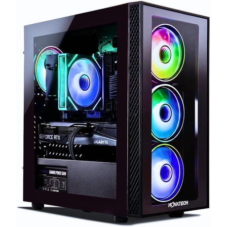 Novatech Phantom Prebuilt Gaming PC Desktop Computer - RX580 8GB - Intel i7 Xeon 3.5GHz - 16GB RAM - 512GB M.2 SSD WiFi/BT, Win 11 - Gaming Computer Tower - Pre Built PC Gaming - 1 Year Warranty