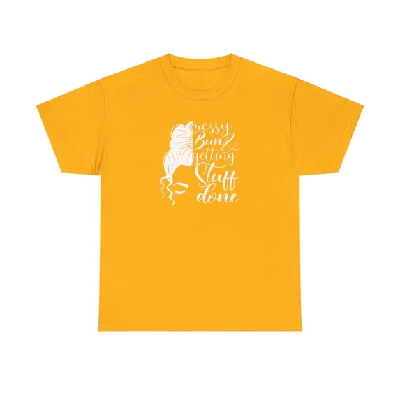NovaTee Womens Messy Bun Getting Stuff Done - Mom Squad Mothers Day T-Shirt