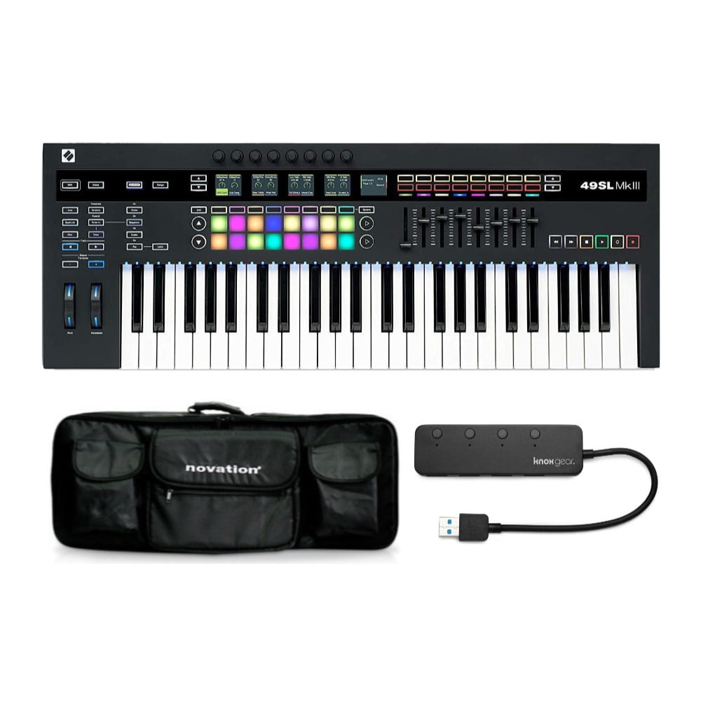 Novation 49SL MkIII Midi Keyboard Controller Bundle with Carry 