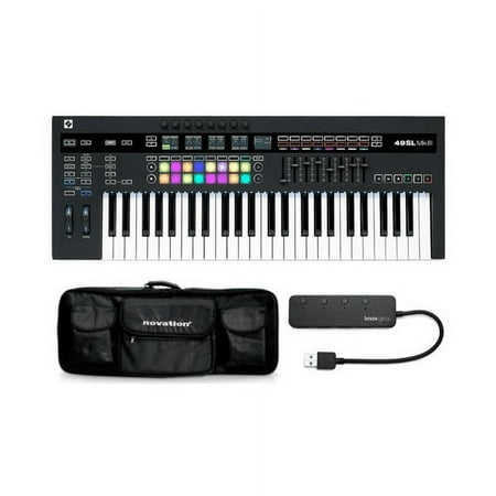 Novation 49SLMkIII MIDI Keyboard Controller Bundle with Carry Case & Knox USBHub