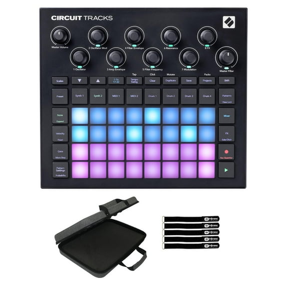 Novation Circuit Tracks - Standalone Groovebox w/Synths, Drums & Sequencer with Case Package